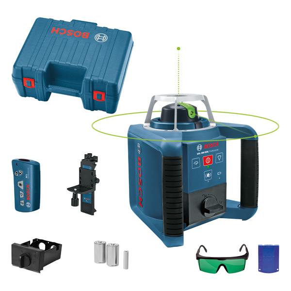BOSCH Rotationslaser GRL 300 HVG, 2 x Batterie LR20 1,5V im Handwerkerkoffer