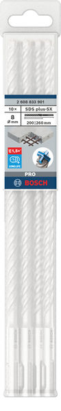 BOSCH PRO SDS plus-5X Hammerbohrer, 8 x 200 x 260 mm, 10-tlg. BOSCH PRO SDS plus-5X Hammerbohrer, 8 x 200 x 260 mm, 10-tlg.