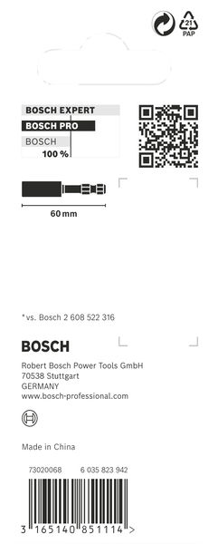 BOSCH PRO Standard Bit Holder Impact, 60 mm BOSCH PRO Standard Bit Holder Impact, 60 mm