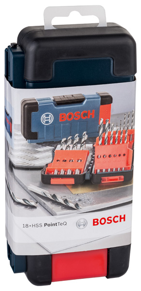 BOSCH HSS-Spiralbohrer-Set, PointTeQ, 18-tlg., ToughBox, 1-10 mm