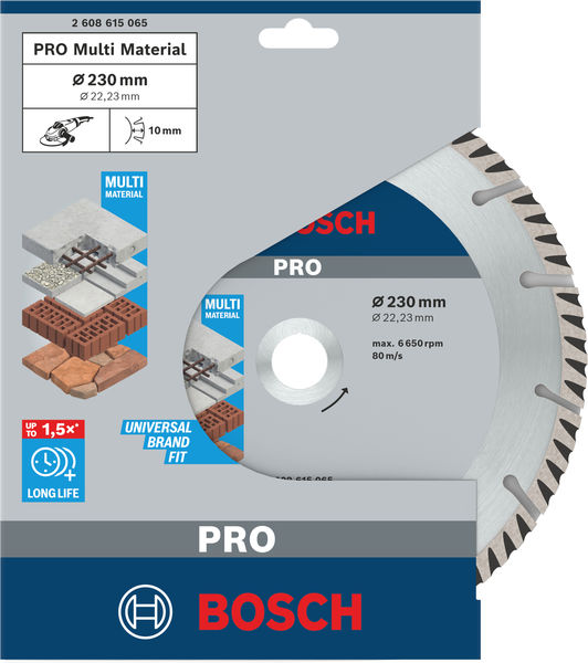 BOSCH PRO Multi Material Diamanttrennscheibe, 230 x 22,23 mm BOSCH PRO Multi Material Diamanttrennscheibe, 230 x 22,23 mm