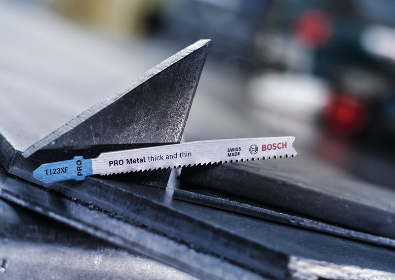 BOSCH PRO Metal thick and thin T123XF Stichsägeblatt, 100 mm, 5-tlg. BOSCH PRO Metal thick and thin T123XF Stichsägeblatt, 100 mm, 5-tlg.