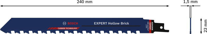 BOSCH EXPERT Säbelsägeblatt Hollow Brick S 1543 HM, 10 Stk. BOSCH EXPERT Säbelsägeblatt Hollow Brick S 1543 HM, 10 Stk.