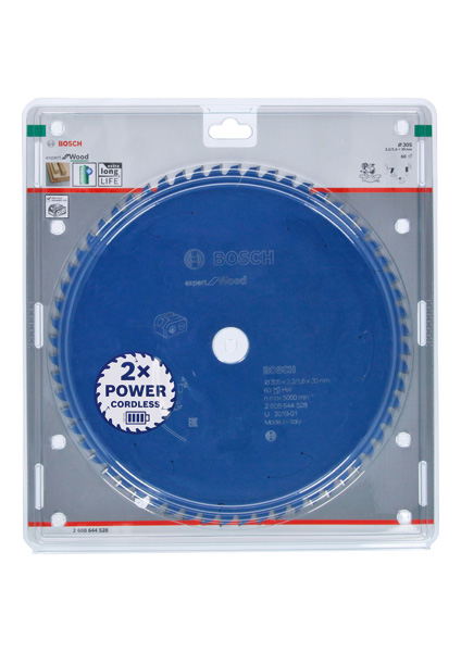 BOSCH Kreissägeblatt für Akkusägen Expert for Wood, 305 x 2,2/1,6 x 30, 60 Zähne BOSCH Kreissägeblatt für Akkusägen Expert for Wood, 305 x 2,2/1,6 x 30, 60 Zähne