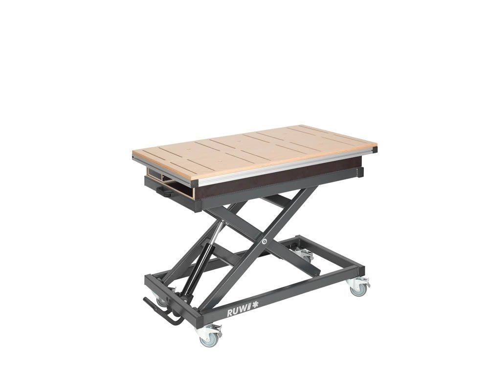 RUWI Arbeitstisch Multiplex Nut mit Schubkasten und Stauraum, höhenverstellbar RUWI Arbeitstisch Multiplex Nut mit Schubkasten und Stauraum, höhenverstellbar