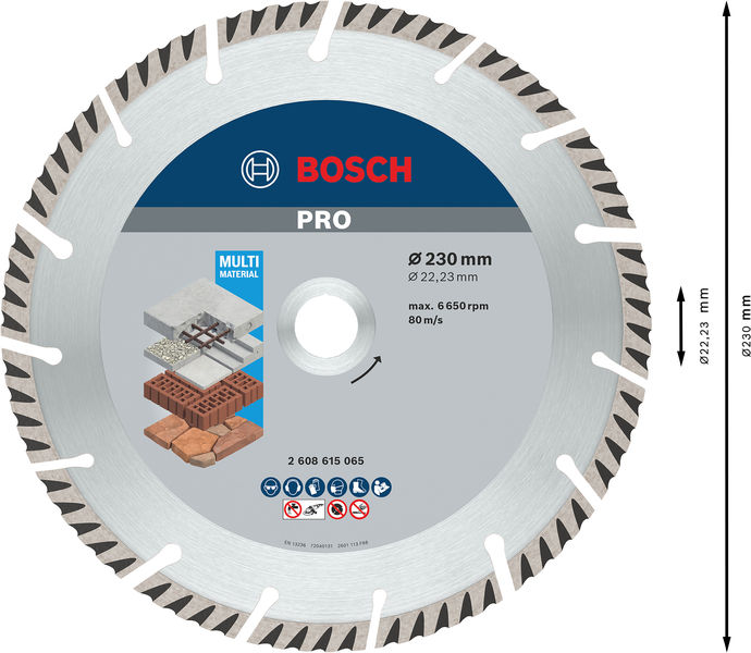 BOSCH PRO Multi Material Diamanttrennscheibe, 230 x 22,23 mm BOSCH PRO Multi Material Diamanttrennscheibe, 230 x 22,23 mm