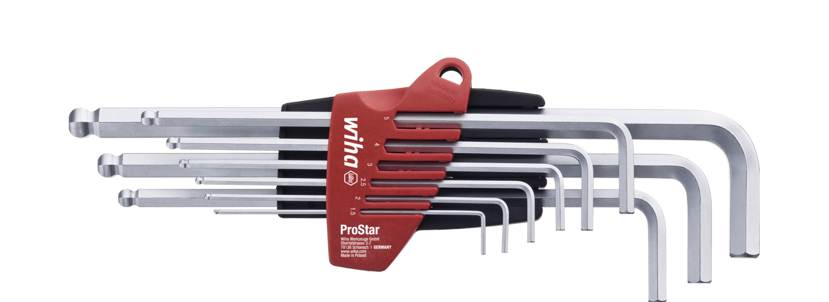 WIHA Stiftschlüssel Set im ProStar Halter Sechskant-Kugelkopf 9-tlg. mattverchromt WIHA Stiftschlüssel Set im ProStar Halter Sechskant-Kugelkopf 9-tlg. mattverchromt