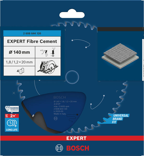 BOSCH Kreissägeblatt Expert for Fibre Cement, 140 x 20 x 1,8 mm, 4Z BOSCH Kreissägeblatt Expert for Fibre Cement, 140 x 20 x 1,8 mm, 4Z