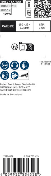 BOSCH EXPERT ‘Thick Tough Metal’ S 955 CHC Säbelsägeblatt, 1 Stück BOSCH EXPERT ‘Thick Tough Metal’ S 955 CHC Säbelsägeblatt, 1 Stück