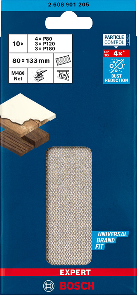 BOSCH EXPERT M480 Schleifnetz-Set, 80 x 133 mm, 10 Stück BOSCH EXPERT M480 Schleifnetz-Set, 80 x 133 mm, 10 Stück