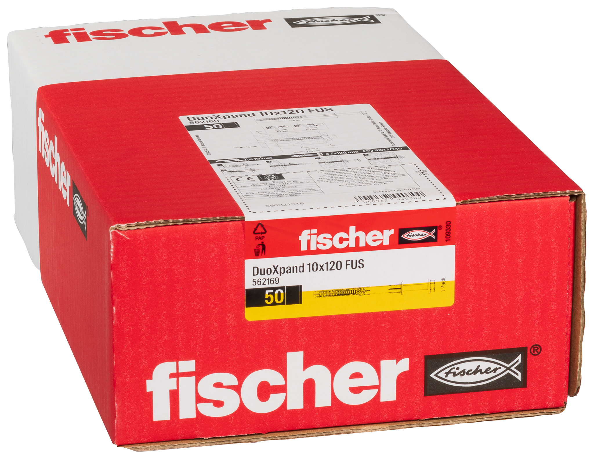 FISCHER Langschaftdübel DuoXpand 10 x 120 FUS Sechskantschraube mit U-Scheibe