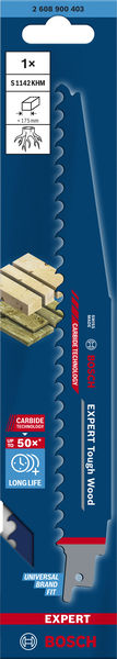 BOSCH EXPERT ‘Tough Wood’ S 1142 KHM Säbelsägeblatt, 1 Stück BOSCH EXPERT ‘Tough Wood’ S 1142 KHM Säbelsägeblatt, 1 Stück