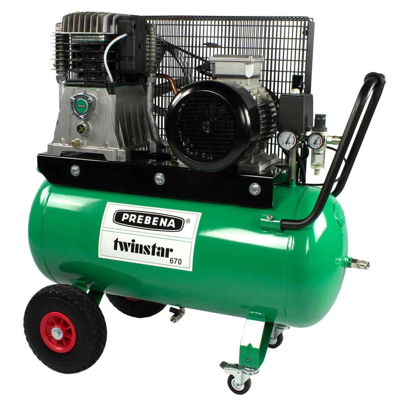 PREBENA Keilriemen-Kompressor TWINSTAR 670 600 l/min, 90 l, 10 bar PREBENA Keilriemen-Kompressor TWINSTAR 670 600 l/min, 90 l, 10 bar