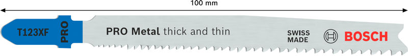 BOSCH PRO Metal thick and thin T123XF Stichsägeblatt, 100 mm, 5-tlg. BOSCH PRO Metal thick and thin T123XF Stichsägeblatt, 100 mm, 5-tlg.