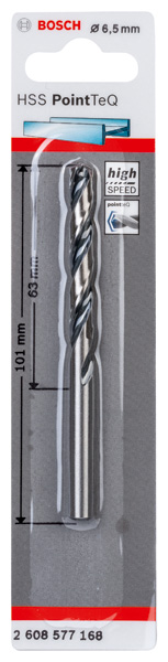 BOSCH Metallspiralbohrer HSS PointTeQ, DIN 338, 6,5 mm, 1er-Pack BOSCH Metallspiralbohrer HSS PointTeQ, DIN 338, 6,5 mm, 1er-Pack