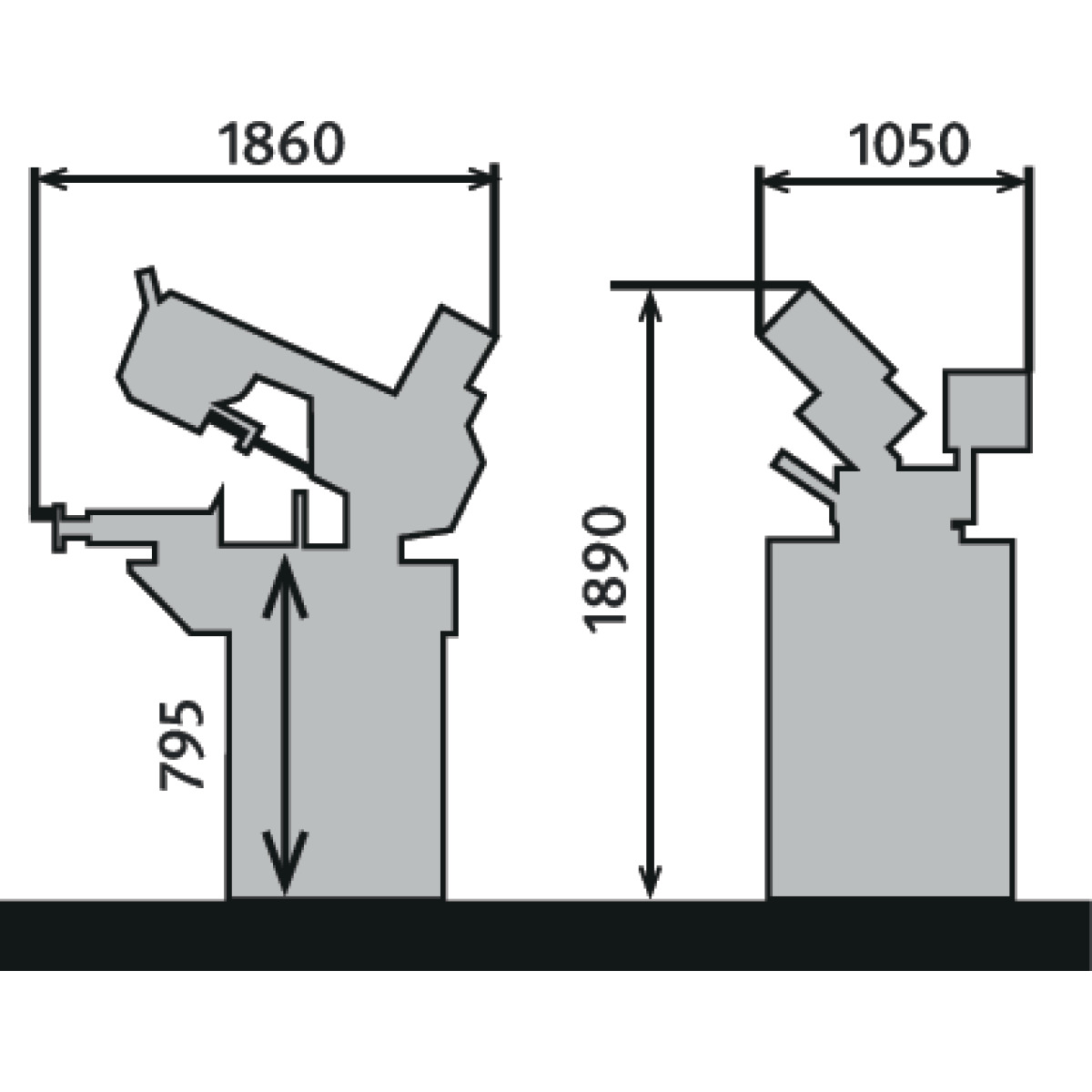 METALLKRAFT Vollhydraulische Schwenkrahmen-Metallbandsäge mit Halbautomatik für Gehrungsschnitte von +60° bis -45° BMBS 230 x 280 HA-DG METALLKRAFT Vollhydraulische Schwenkrahmen-Metallbandsäge mit Halbautomatik für Gehrungsschnitte von +60° bis -45° BMBS 230 x 280 HA-DG