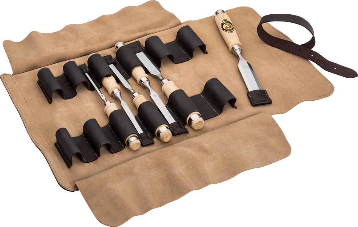 KIRSCHEN Stechbeitelsatz in Ledertasche, 6-tlg