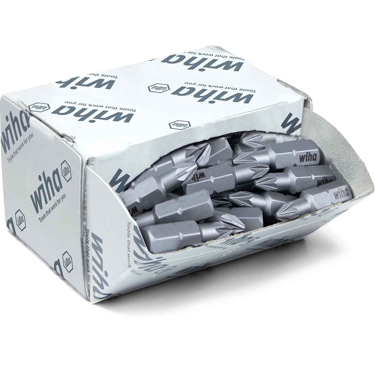 WIHA Bit-Set Standard 25mm PZ1 50tlg., Pozidriv, 1/4" in Großpackung