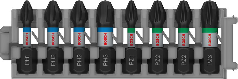 BOSCH PRO Impact Schrauberbit-Set, PH1/PH2/PH3/PZ1/PZ2/PZ3, 25 mm, 8-tlg BOSCH PRO Impact Schrauberbit-Set, PH1/PH2/PH3/PZ1/PZ2/PZ3, 25 mm, 8-tlg