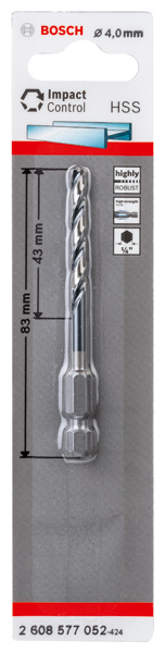 BOSCH HSS Spiralbohrer mit Sechskantschaft 4,0 mm BOSCH HSS Spiralbohrer mit Sechskantschaft 4,0 mm