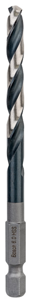 BOSCH HSS Spiralbohrer mit Sechskantschaft 6,0 mm BOSCH HSS Spiralbohrer mit Sechskantschaft 6,0 mm