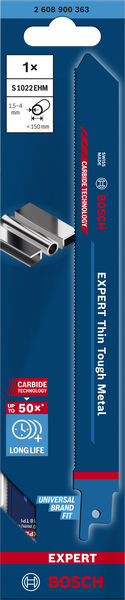 BOSCH EXPERT ‘Thin Tough Metal’ S 1022 EHM Säbelsägeblatt, 1 Stück BOSCH EXPERT ‘Thin Tough Metal’ S 1022 EHM Säbelsägeblatt, 1 Stück