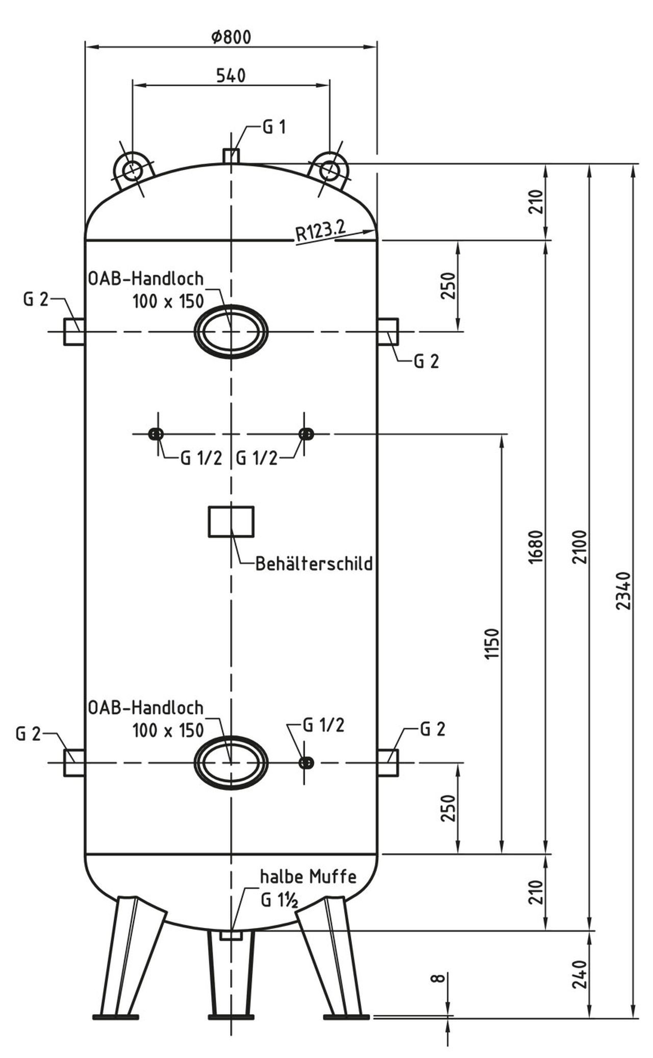 AIRCRAFT Druckluftbehälter  DB VZ 1000/11 V