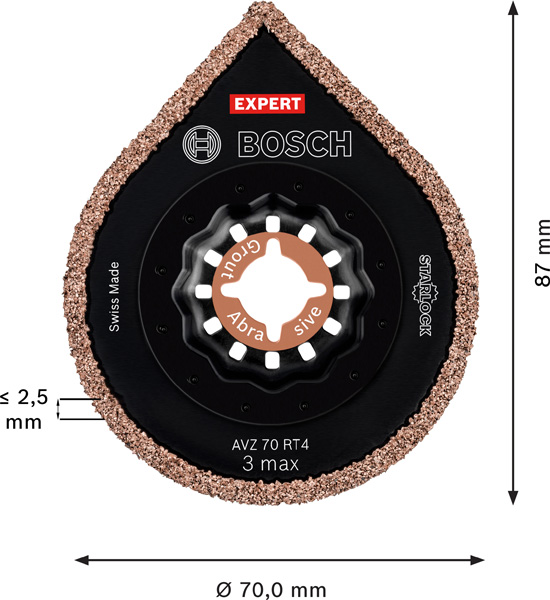 BOSCH EXPERT 3 max AVZ 70 RT4 Platte, 70 mm BOSCH EXPERT 3 max AVZ 70 RT4 Platte, 70 mm