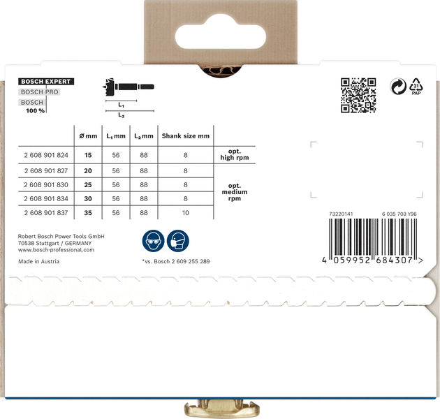 BOSCH EXPERT Wood Forstnerbohrersatz, 5-tlg.