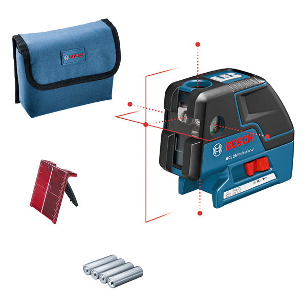 BOSCH Kombilaser GCL 25, 4 x 1,5 V-LR6-Batterie (AA) BOSCH Kombilaser GCL 25, 4 x 1,5 V-LR6-Batterie (AA)