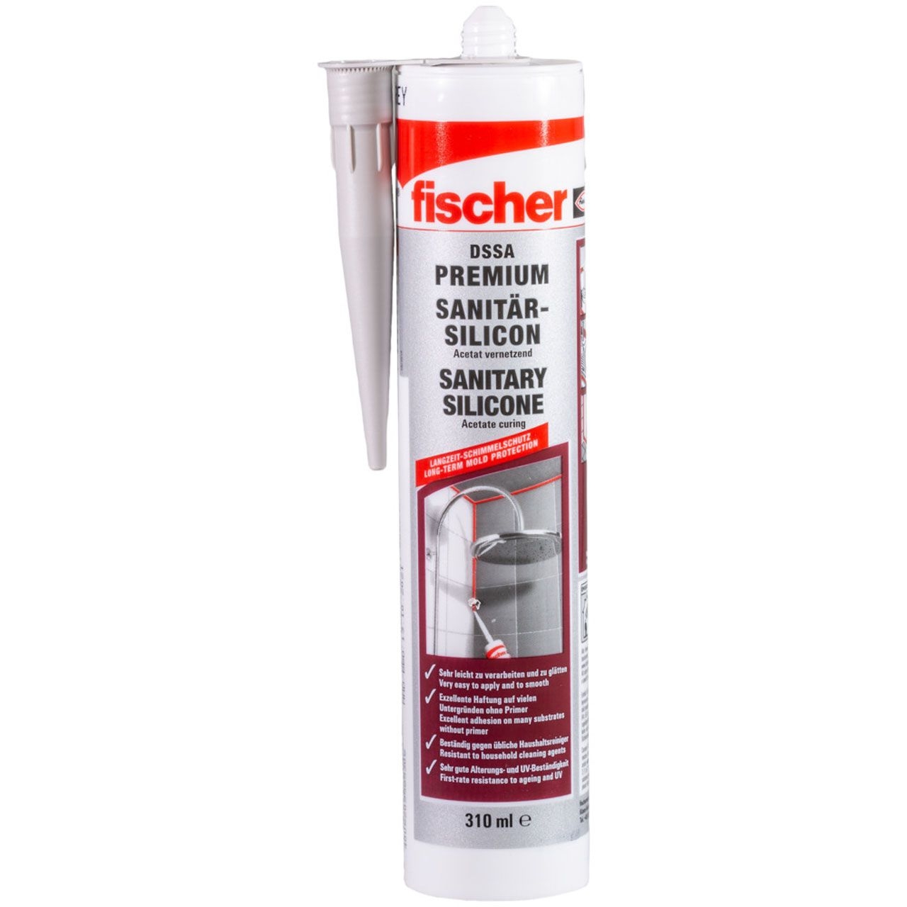 FISCHER Sanitärsilicon DSSA 310ml grau FISCHER Sanitärsilicon DSSA 310ml grau