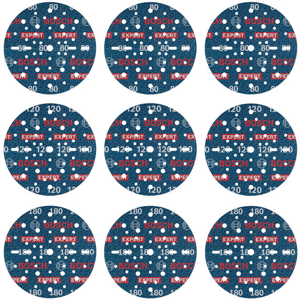 BOSCH EXPERT O780 Folienschleifscheiben-Set, 150 mm, G80, G120, G180, 9-tlg.