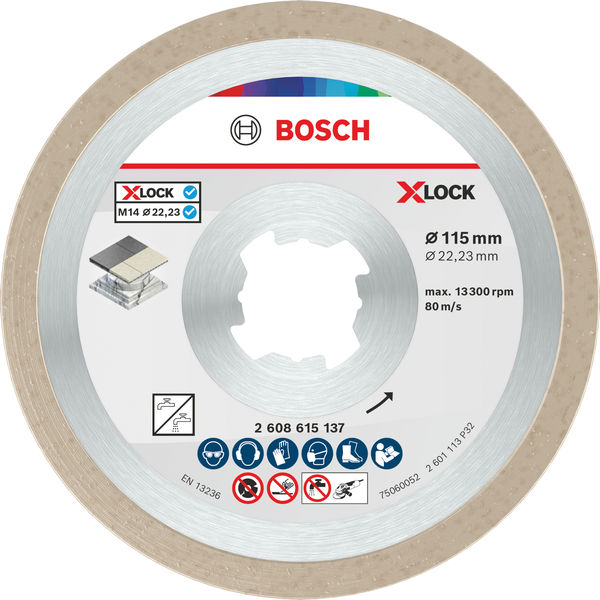 BOSCH X-LOCK Diamanttrennscheibe Standard for Ceramic 115 x 22,23 x 1,6 x 7 BOSCH X-LOCK Diamanttrennscheibe Standard for Ceramic 115 x 22,23 x 1,6 x 7