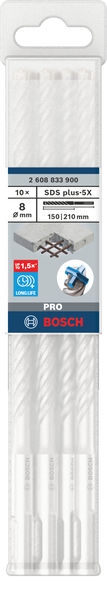 BOSCH PRO SDS plus-5X Hammerbohrer, 8 x 150 x 210 mm, 10-tlg.
