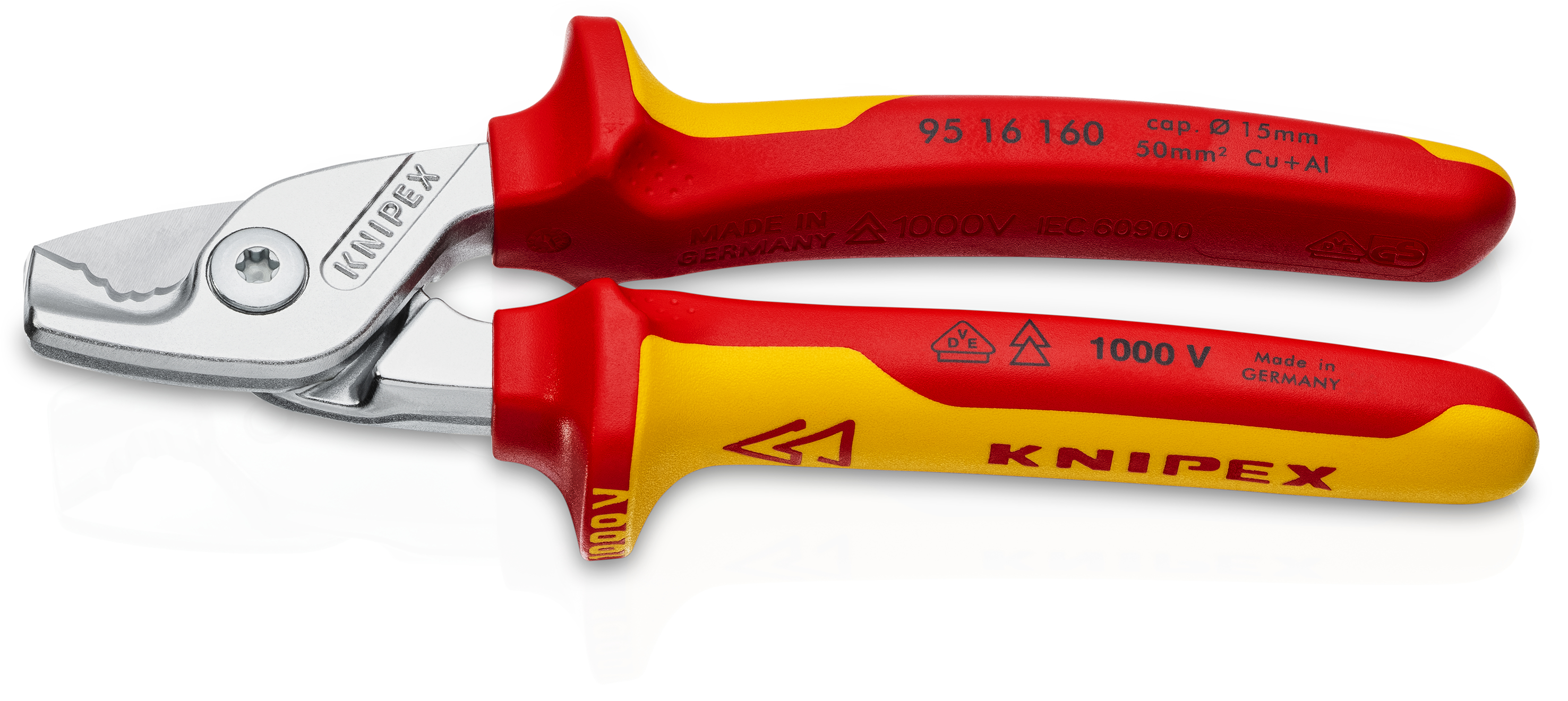 KNIPEX StepCut Kabelschere verchromt VDE 160mm
