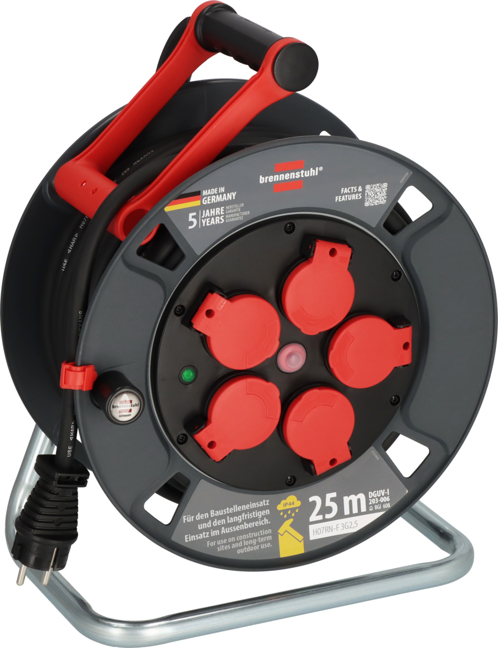 BRENNENSTUHL Professional Kabeltrommel 300 KU 2200 IP44, 25m H07RN-F 3G2,5