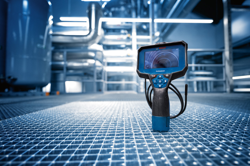 BOSCH Inspektionskamera GIC 12V-4-23 C, 4 x 1.5 V-LR6-Batterie , Akku-Adapter