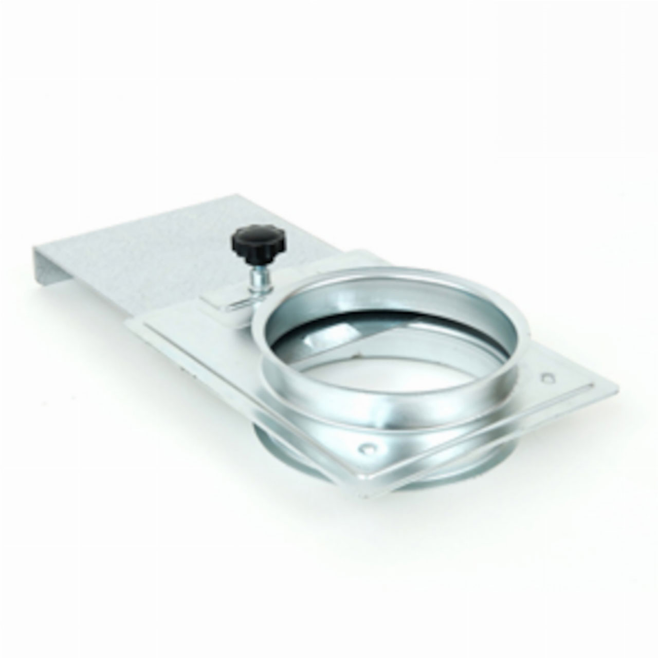 Handschieber D120 mm verzinkt mit Einfachbord, mit Feststellschraube, ohne Dichtung