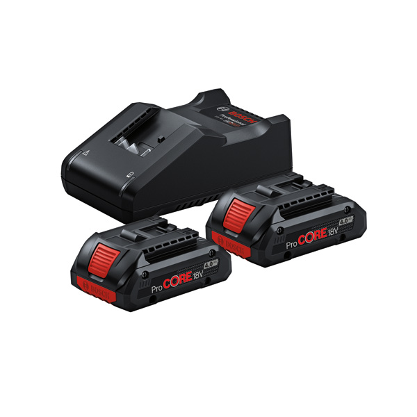 BOSCH Starter-Set 2x ProCORE18V 4.0Ah, GAL 18V-40 in Karton BOSCH Starter-Set 2x ProCORE18V 4.0Ah, GAL 18V-40 in Karton