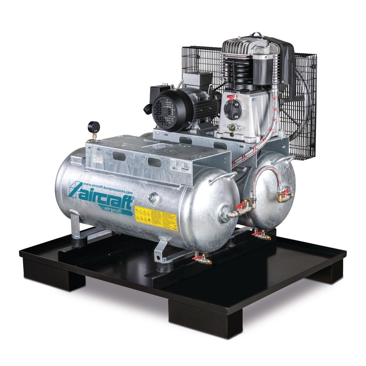 AIRCRAFT Stationärer Kolbenkompressor AIRPROFI DUO 703/2x75/13