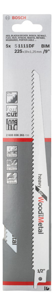 BOSCH Säbelsägeblatt S 1111 DF Heavy for Wood and Metal, 5er-Pack BOSCH Säbelsägeblatt S 1111 DF Heavy for Wood and Metal, 5er-Pack