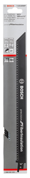BOSCH PRO Fibre Insulation S1213AWP Blatt, 1,5 x 22 x 300 mm, 2-tlg. BOSCH PRO Fibre Insulation S1213AWP Blatt, 1,5 x 22 x 300 mm, 2-tlg.