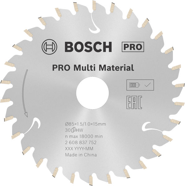 BOSCH PRO Multi Material cordless Kreissägeblatt 85 x 1,5 x 15 mm BOSCH PRO Multi Material cordless Kreissägeblatt 85 x 1,5 x 15 mm