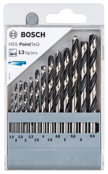 BOSCH HSS-Spiralbohrer-Set PointTeQ, 13-tlg., 1,5-6,5 mm BOSCH HSS-Spiralbohrer-Set PointTeQ, 13-tlg., 1,5-6,5 mm