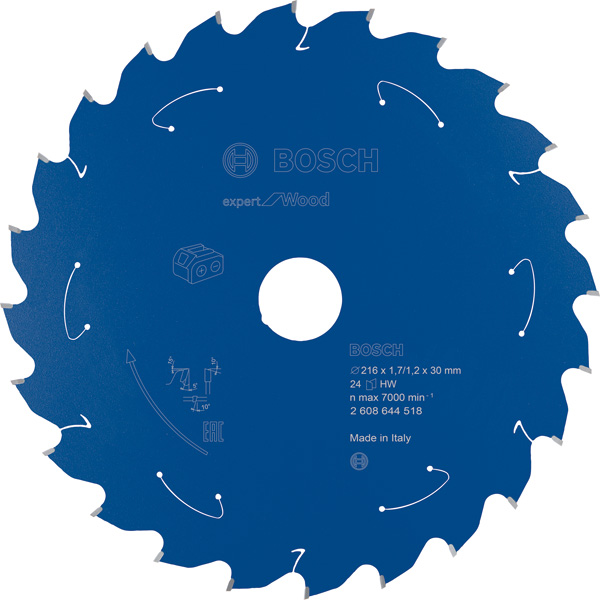 BOSCH Kreissägeblatt für Akkusägen Expert for Wood, 216 x 1,7/1,2 x 30, 24 Zähne BOSCH Kreissägeblatt für Akkusägen Expert for Wood, 216 x 1,7/1,2 x 30, 24 Zähne