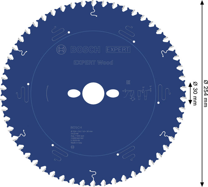 BOSCH Kreissägeblatt Expert for Wood, 254 x 30 x 2,6 mm, 54Z BOSCH Kreissägeblatt Expert for Wood, 254 x 30 x 2,6 mm, 54Z