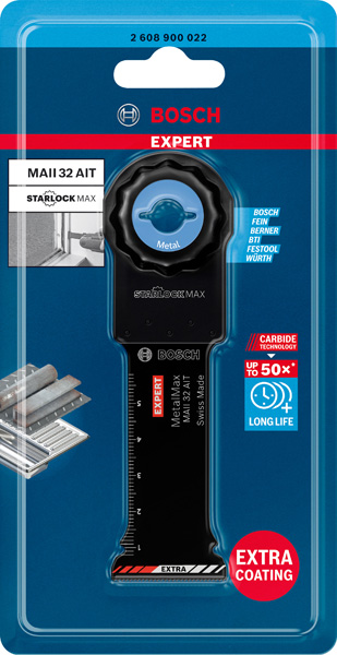 BOSCH EXPERT MetalMax MAII 32 AIT Blatt für Multifunktionswerkzeuge, 70 x 32 mm BOSCH EXPERT MetalMax MAII 32 AIT Blatt für Multifunktionswerkzeuge, 70 x 32 mm