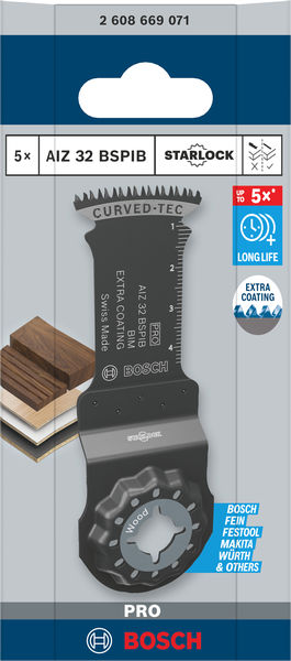 BOSCH PRO AIZ 32 BSPIB Blatt für Multifunktionswerkzeuge, 32 x 50 mm, 5-tlg. BOSCH PRO AIZ 32 BSPIB Blatt für Multifunktionswerkzeuge, 32 x 50 mm, 5-tlg.