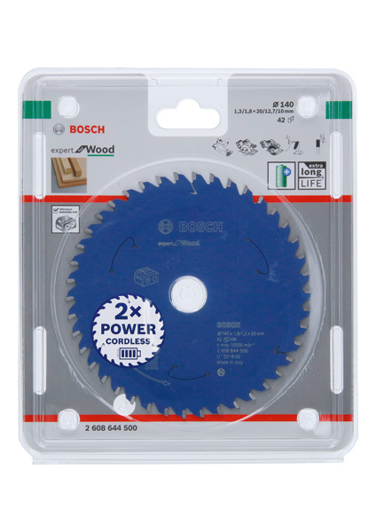 BOSCH Kreissägeblatt für Akkusägen Expert for Wood, 140 x 1,8/1,3 x 20, 42 Zähne BOSCH Kreissägeblatt für Akkusägen Expert for Wood, 140 x 1,8/1,3 x 20, 42 Zähne
