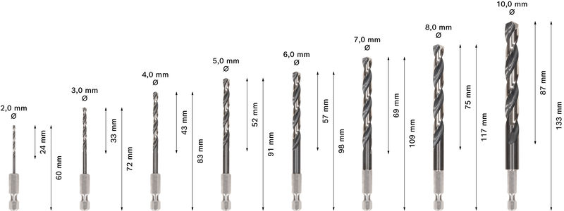 BOSCH PRO Metal HSS-G Impact Spiralbohrer Set, 8-tlg., in Box BOSCH PRO Metal HSS-G Impact Spiralbohrer Set, 8-tlg., in Box